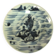 Asie, assiette porcelaine céladon décor pêcheur fin XIXème