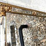 Bevelled gold Deknudt mirror with frames, Belgium, 20th century.