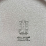 4 flat plates Gien tea towel pattern