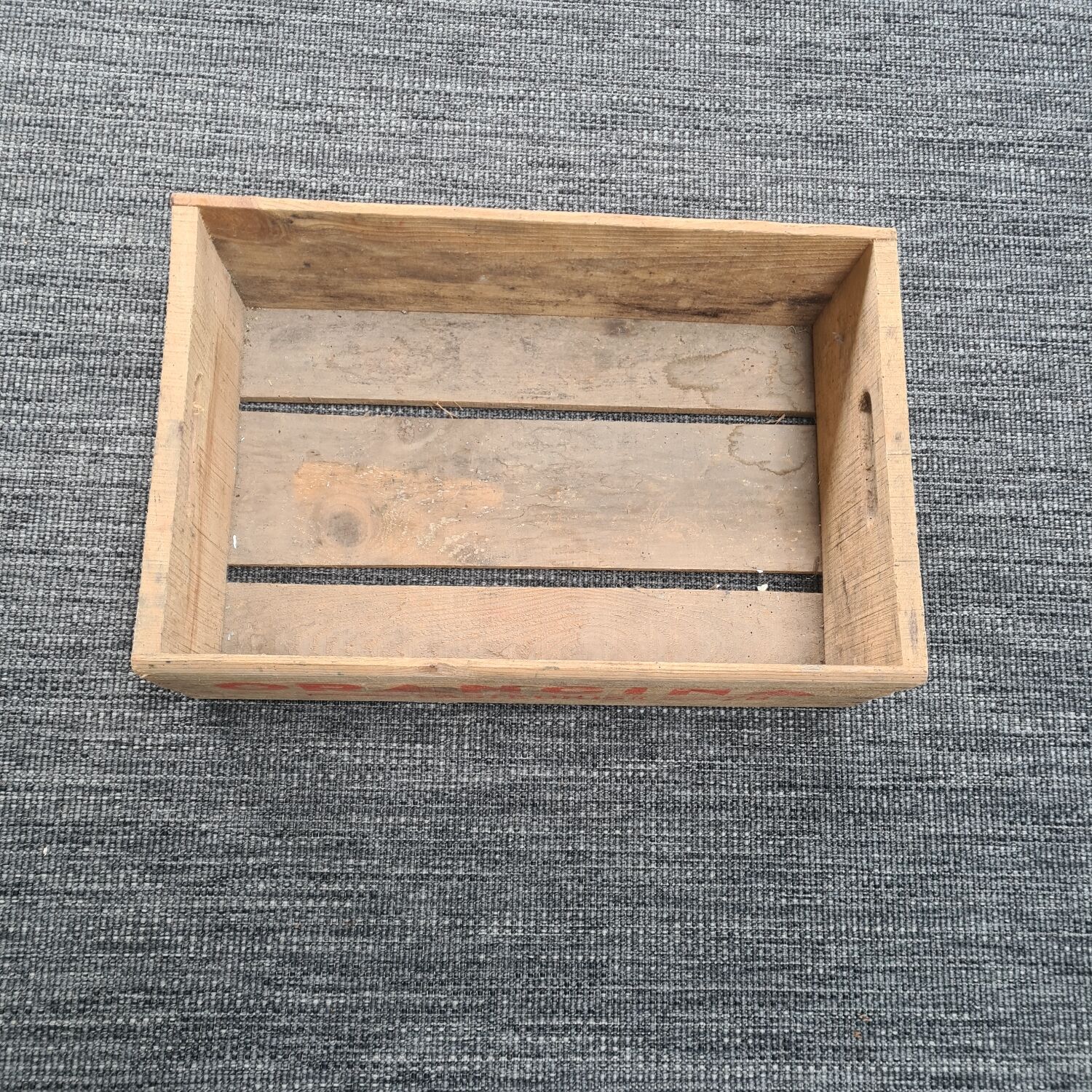 Old wooden box: orangina