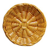 Dish or empty pocket ceramic slip wicker woven Vallauris