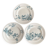 Assiettes plates en terre de fer Longwy "Mignon"