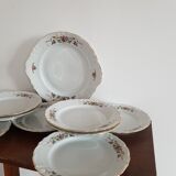 Assiettes à dessert et plat porcelaine fleurs service à dessert