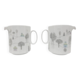 Pair of creamers Winterreise, white porcelain, design T. Wirkkala, Rosenthal, Germany, 1980s.