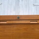 Double column curtained filing cabinet in oak, 1960