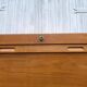 Double column curtained filing cabinet in oak, 1960
