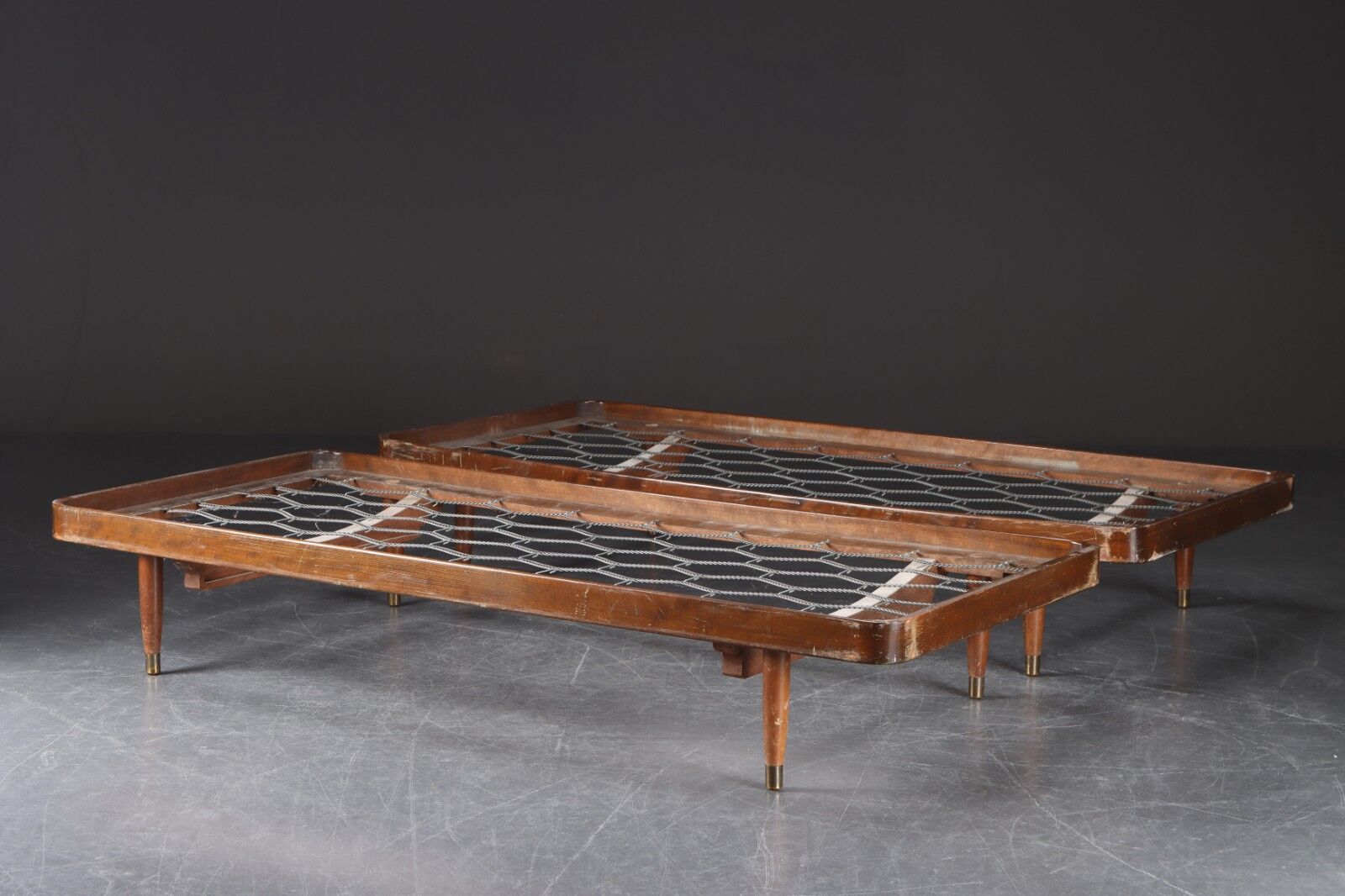 Pair of beech wood daybeds, 1950s