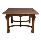 Table à Allonges en Noyer, 20 couverts, Art Nouveau – Début XXe
