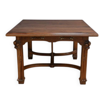 Walnut Extending Table, 20 Place Settings, Art Nouveau – Early 20th Century