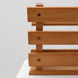 Mid-century Magazine Rack in full oak, France 1960s