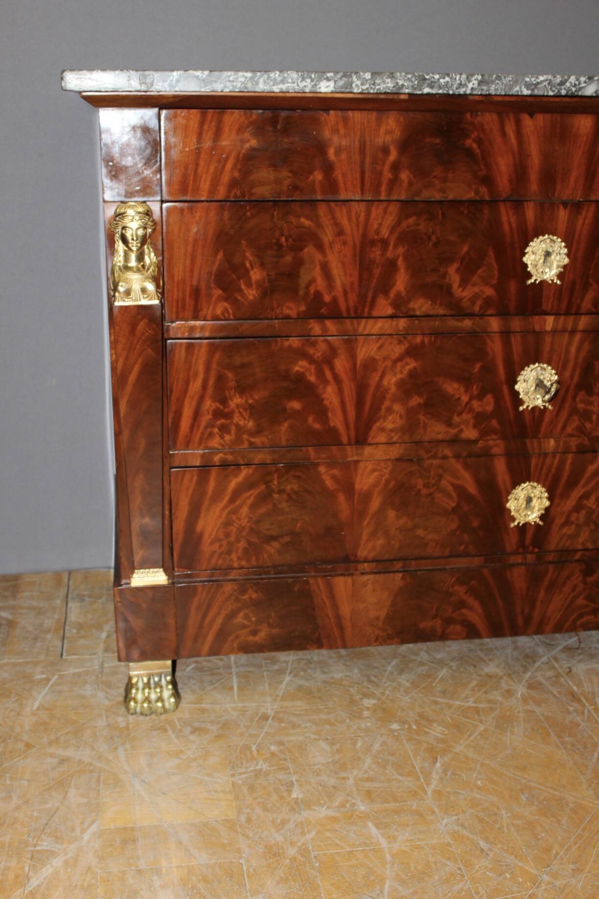 Commode Retour d'Egypte en acajou début XIX