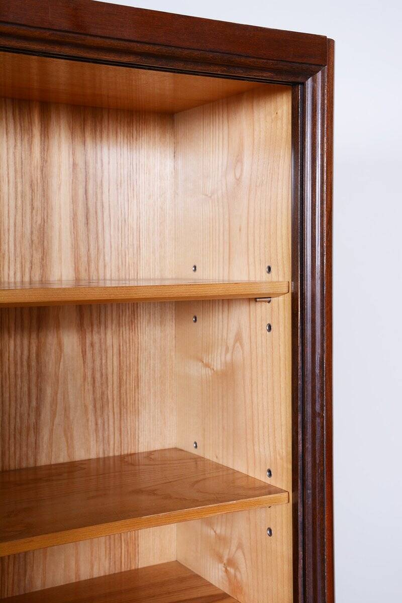 Art Deco Bookcase in Ash and Mahogany, Czech, 1940s