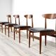 Ensemble de 4 chaises en teck du milieu du siècle. Style vintage moderne/rétro/danois.