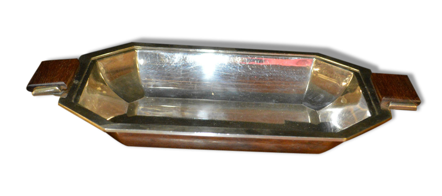 Art deco style silver metal plate