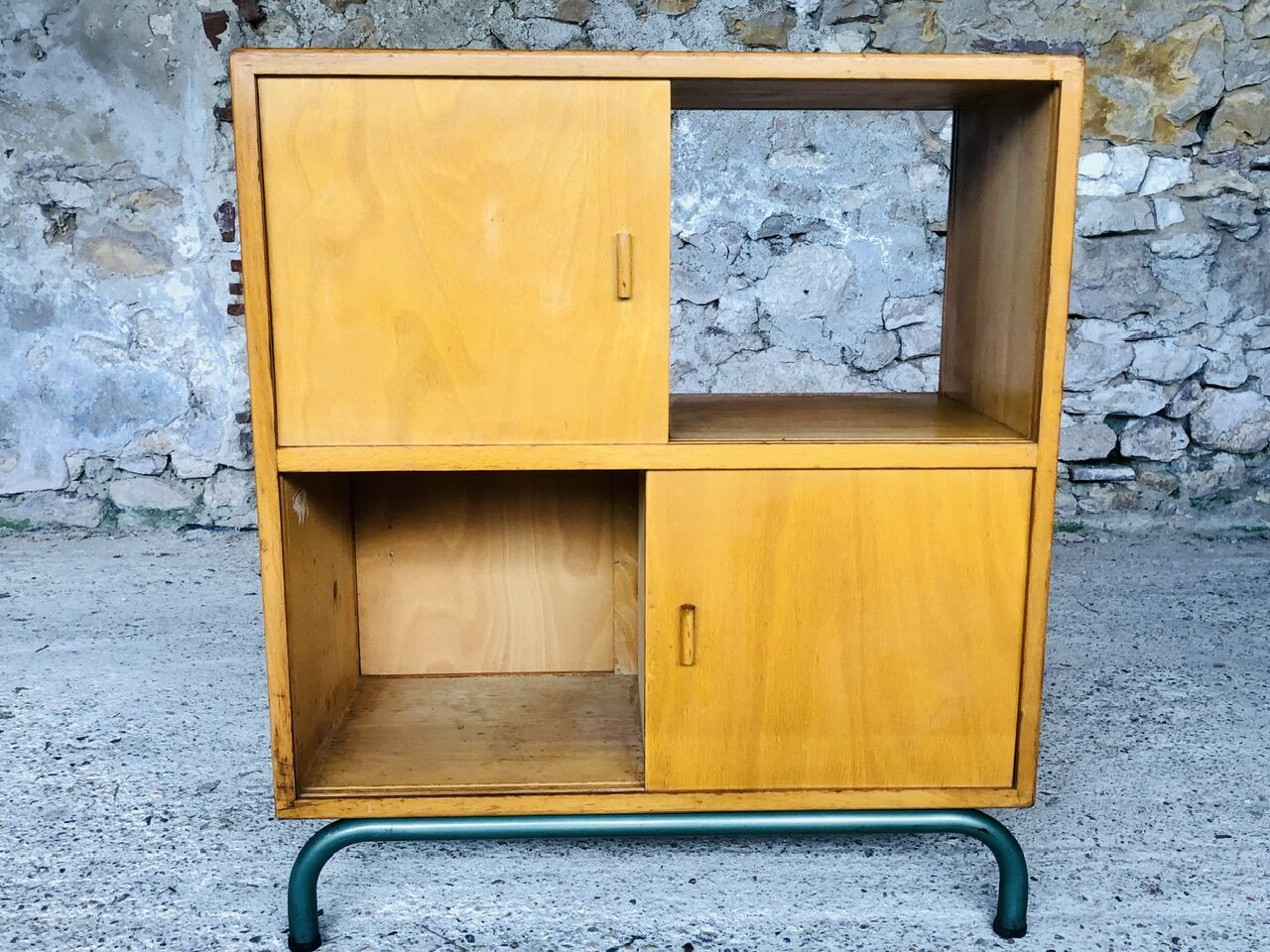 Mid-Century Vintage Storage Cabinet on Metal Legs