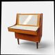 Teak secretary by A. Vodder (attributed), mirror, Denmark 1960s