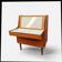 Teak secretary by A. Vodder (attributed), mirror, Denmark 1960s