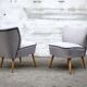Fauteuil vintage des années 50 gris