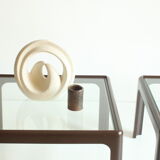 Baydur and glass side tables by Peter Ghyczy for Bayer, Germany 1970s, set of2.