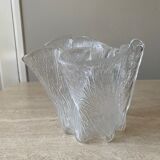 Vase vintage Furu hadeland en verre 'glace givrée'
