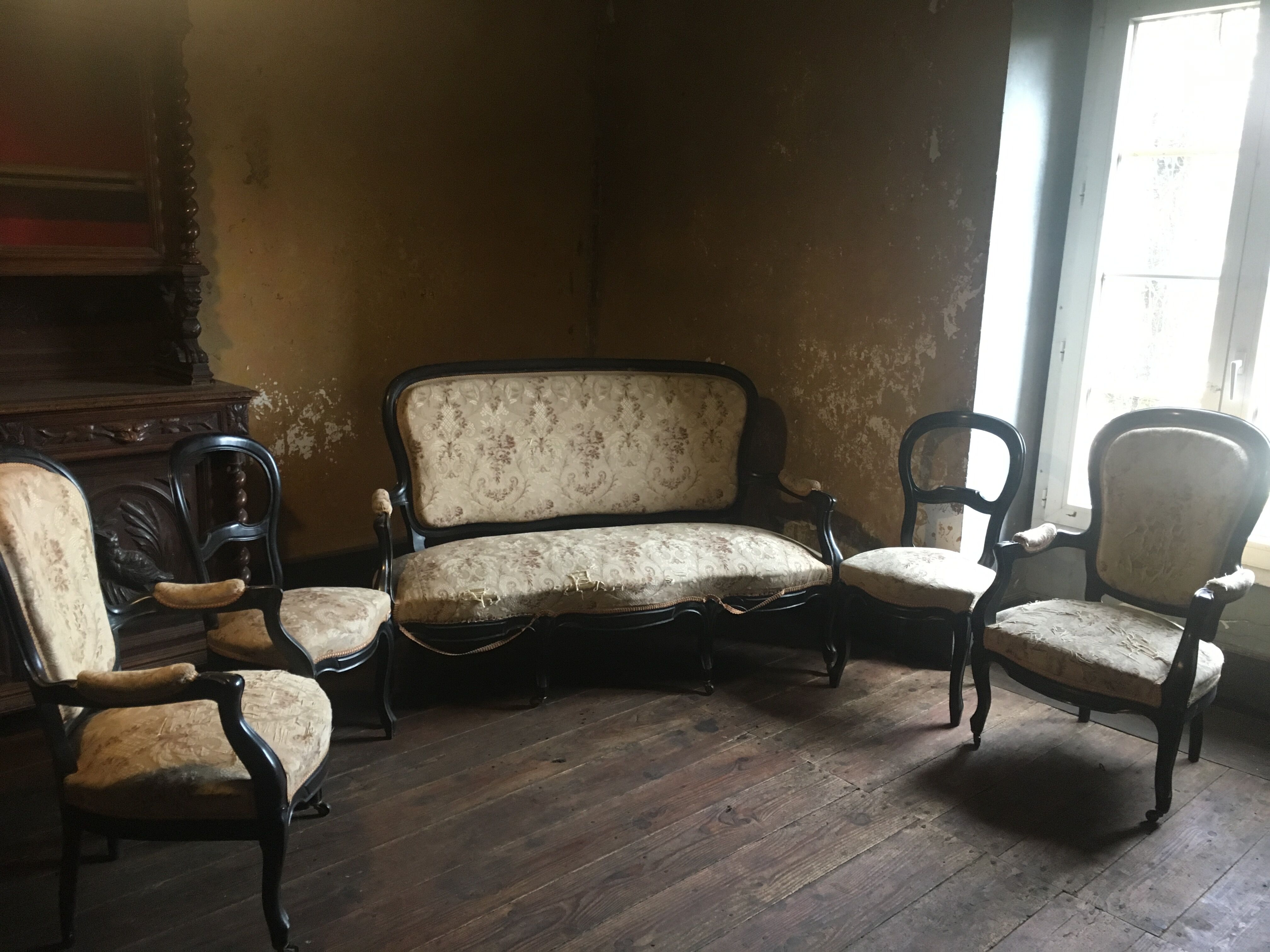 Bench and chairs style Napoleon III
