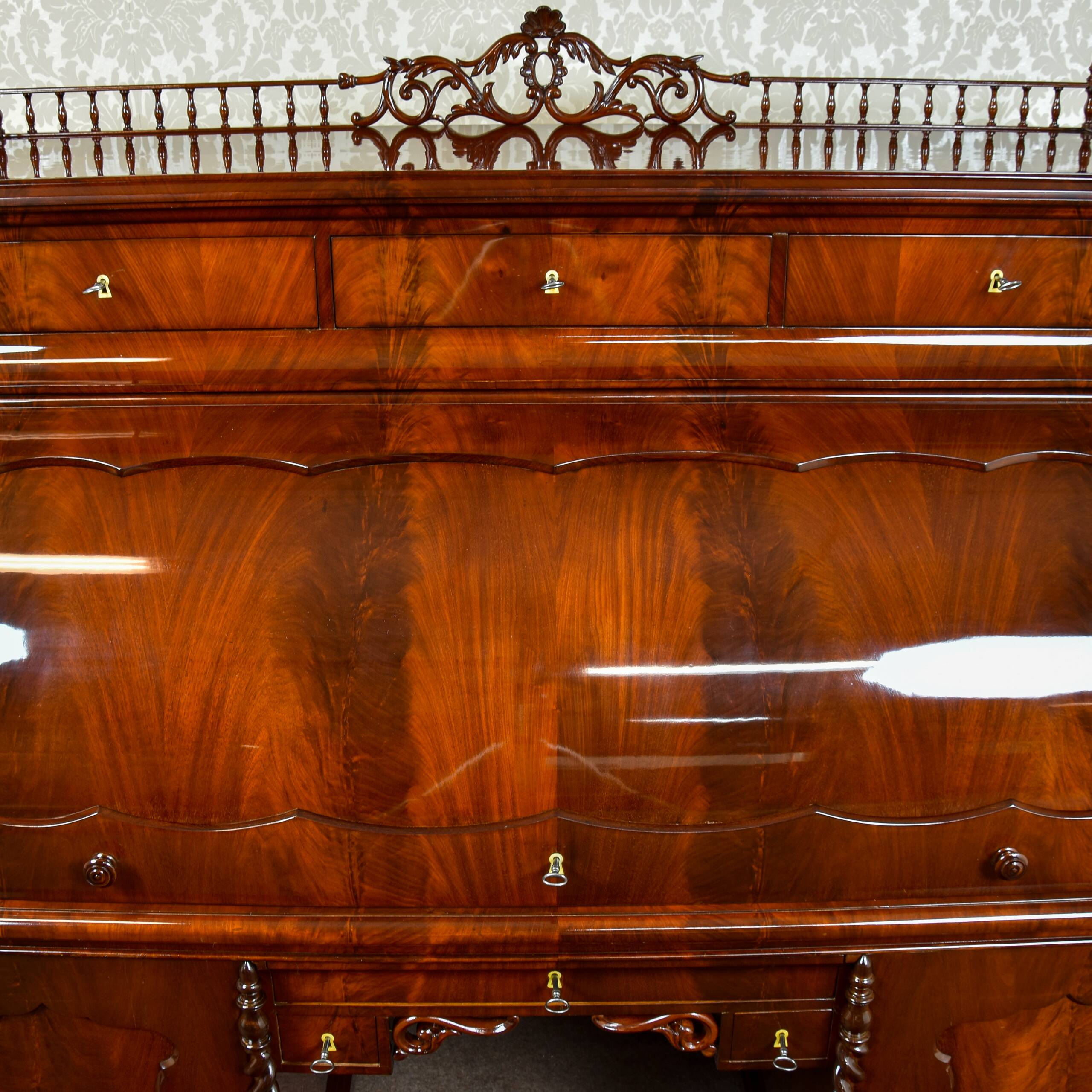 Large cylinder desk Louis-Philippe in mahogany and maple - 1840-1860