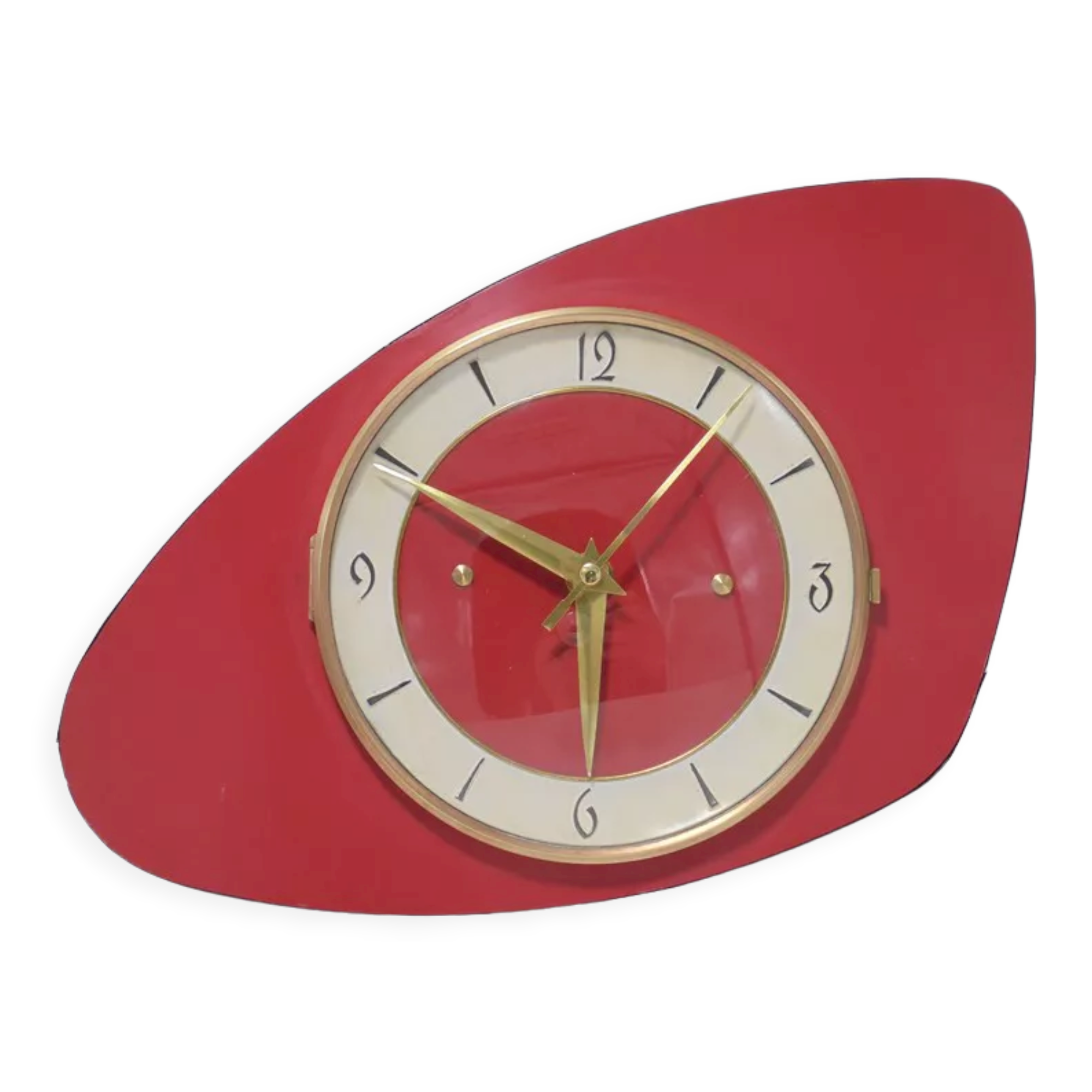 Vintage clock in red formica