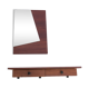 Teak mirror and shelf with drawers, 1950s