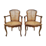 Fauteuils cannés de style Louis XV