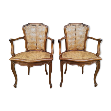 Caned armchairs in Louis XV style