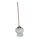 Opaline tulip mood lamp with white ruffles