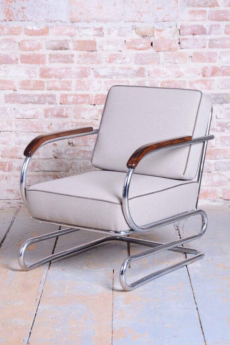 Bauhaus Double Suspension Chair in Oak by Halabala for Up Zavody, Czech, 1930s
