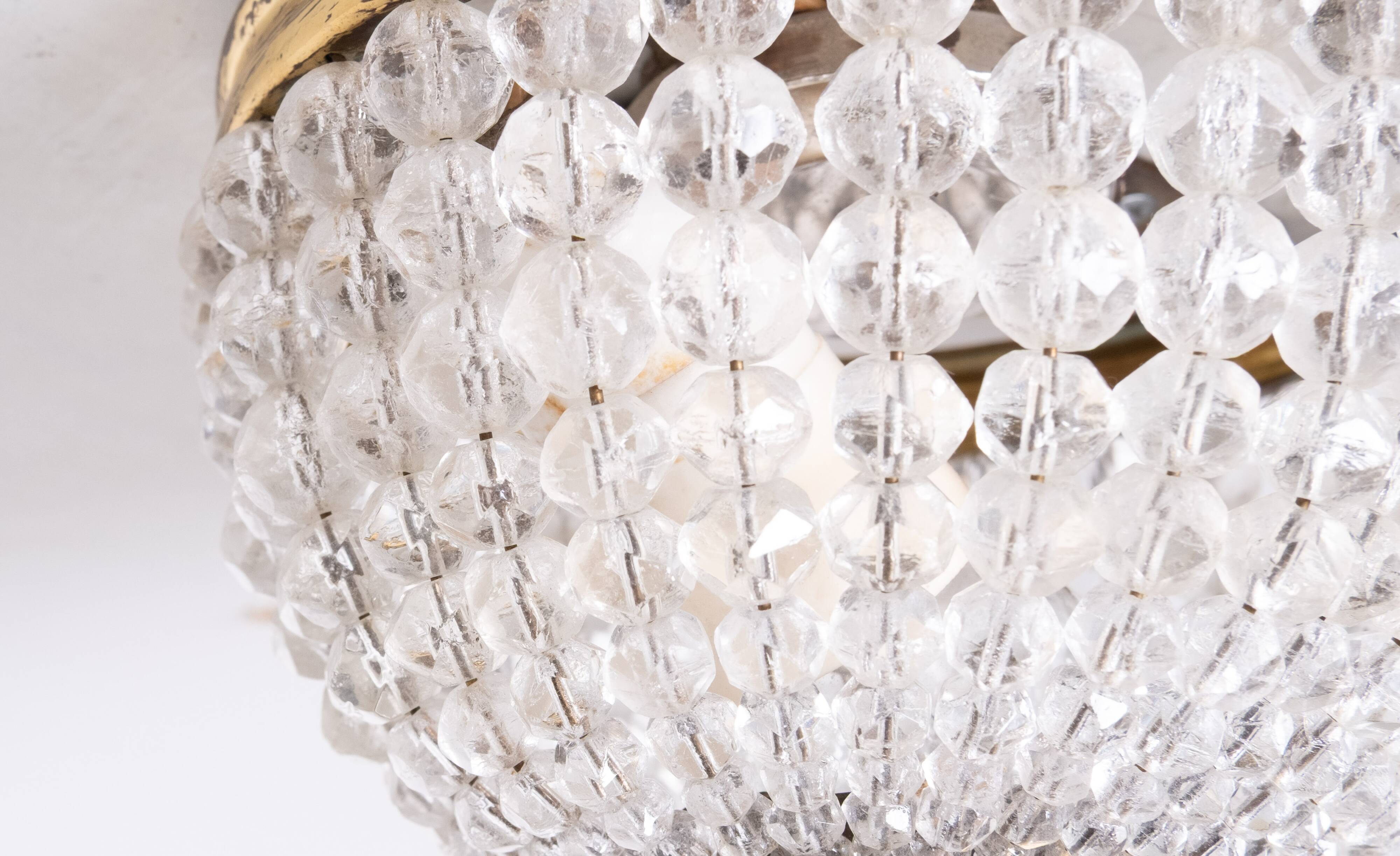 Miniature Chrystal Glass Pendant lamp 1950s France