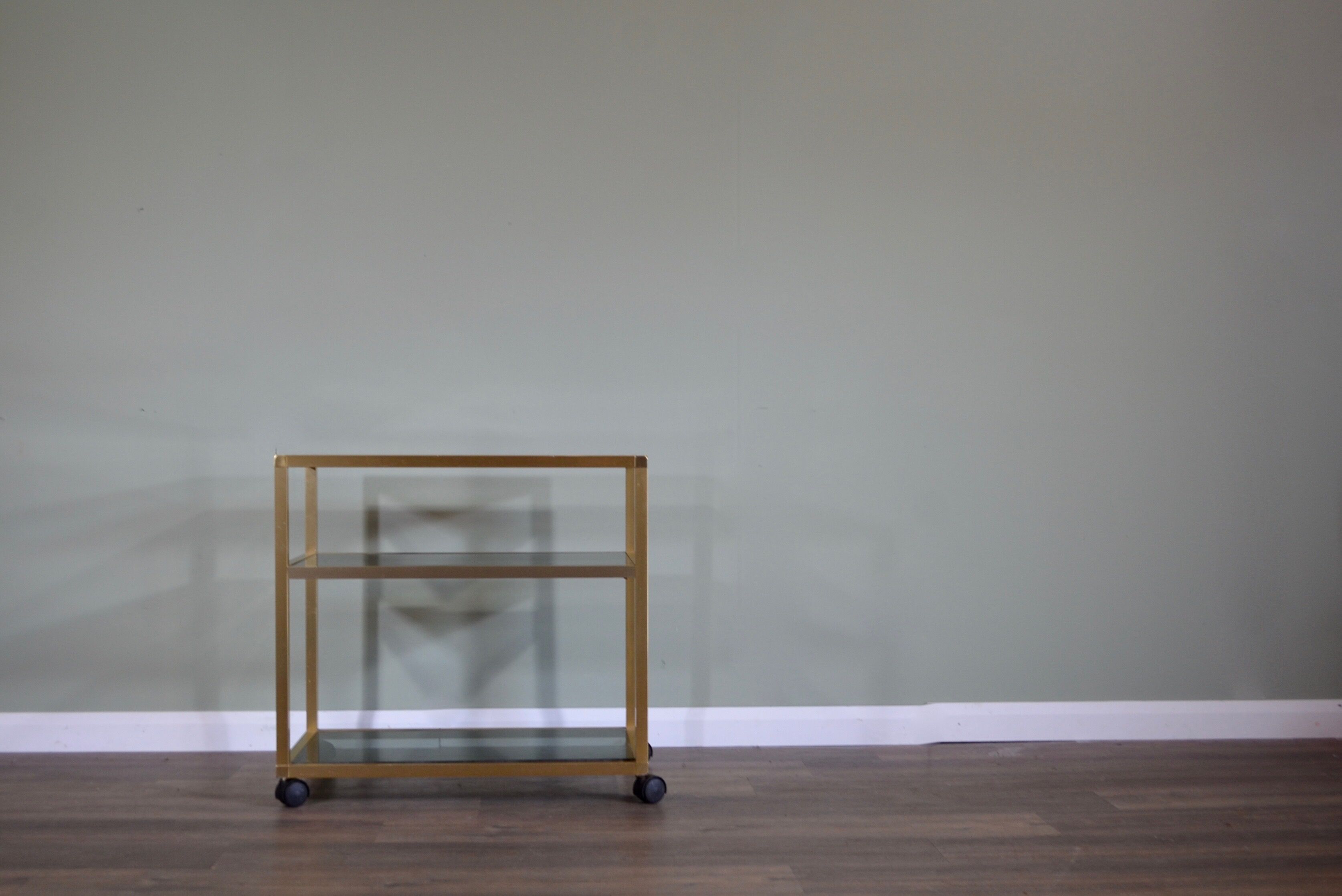 Italian brass and smoked glass console from the 1970