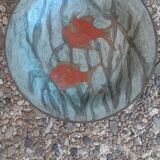 Coupe en laiton cloisonné décor poissons