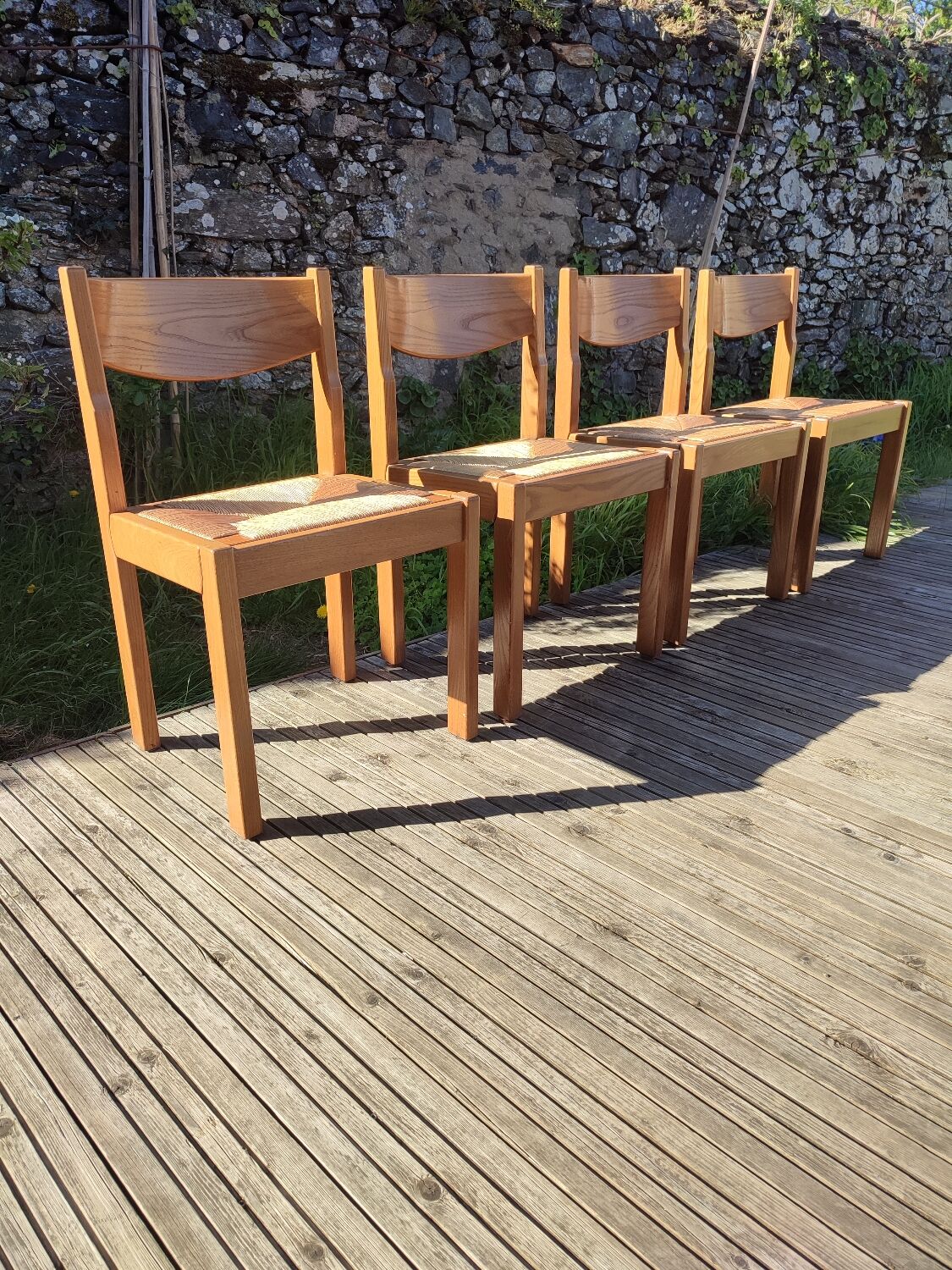 Chaise paille et orme maison regain