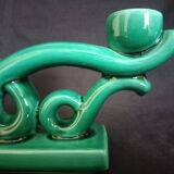 Pair of two-arm ceramic candle holders from Vallauris