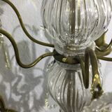 4 light bronze and crystal chandelier