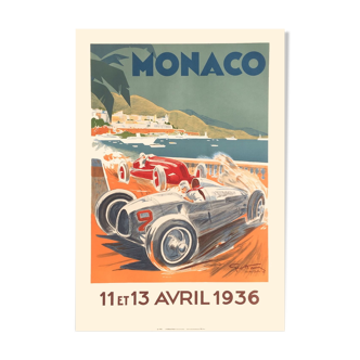 1936 monaco grand prix poster