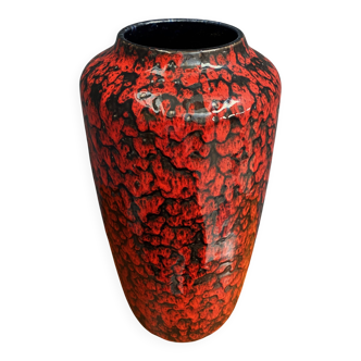 Red and Black large vase by Scheurich model 517-45 west Germany