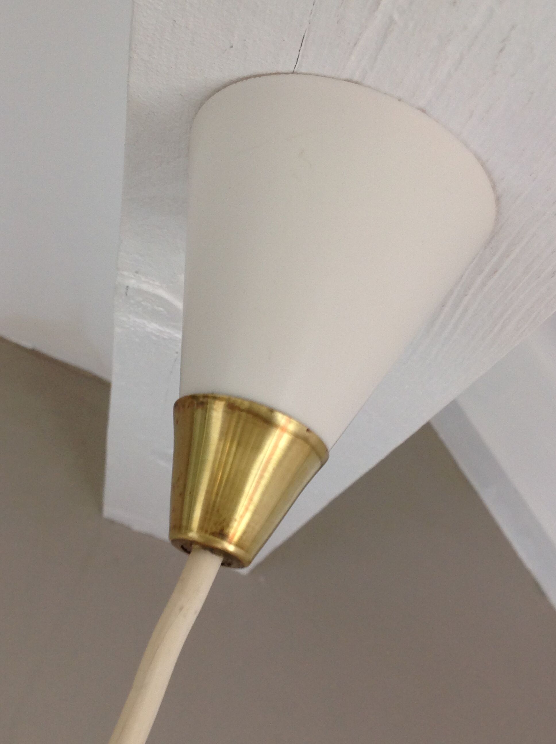 Amber glass / vintage lantern suspension 50s-60s