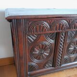 19th-century oak castle chest