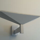 Modernist vintage Disderot wall lamp, white lacquered metal, Glass and Light 1970