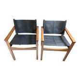 Pair of Michel Arnoult safari armchairs, Brazil 1960, palissa