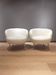 2 white leather armchairs, 1980s