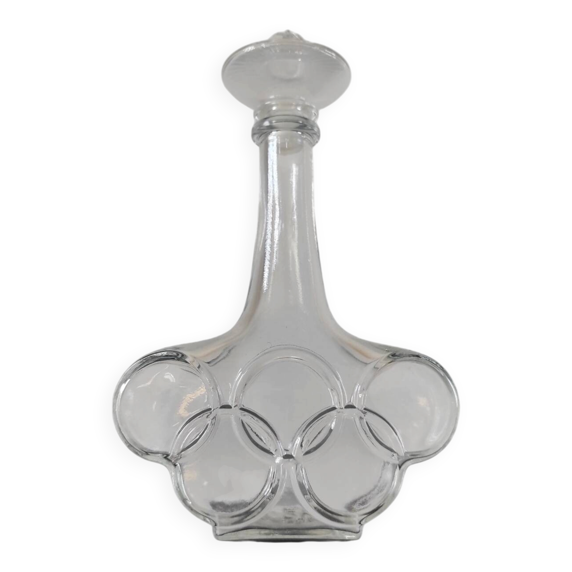 Vintage "Olympic Games" Glass Bottle / Carafe