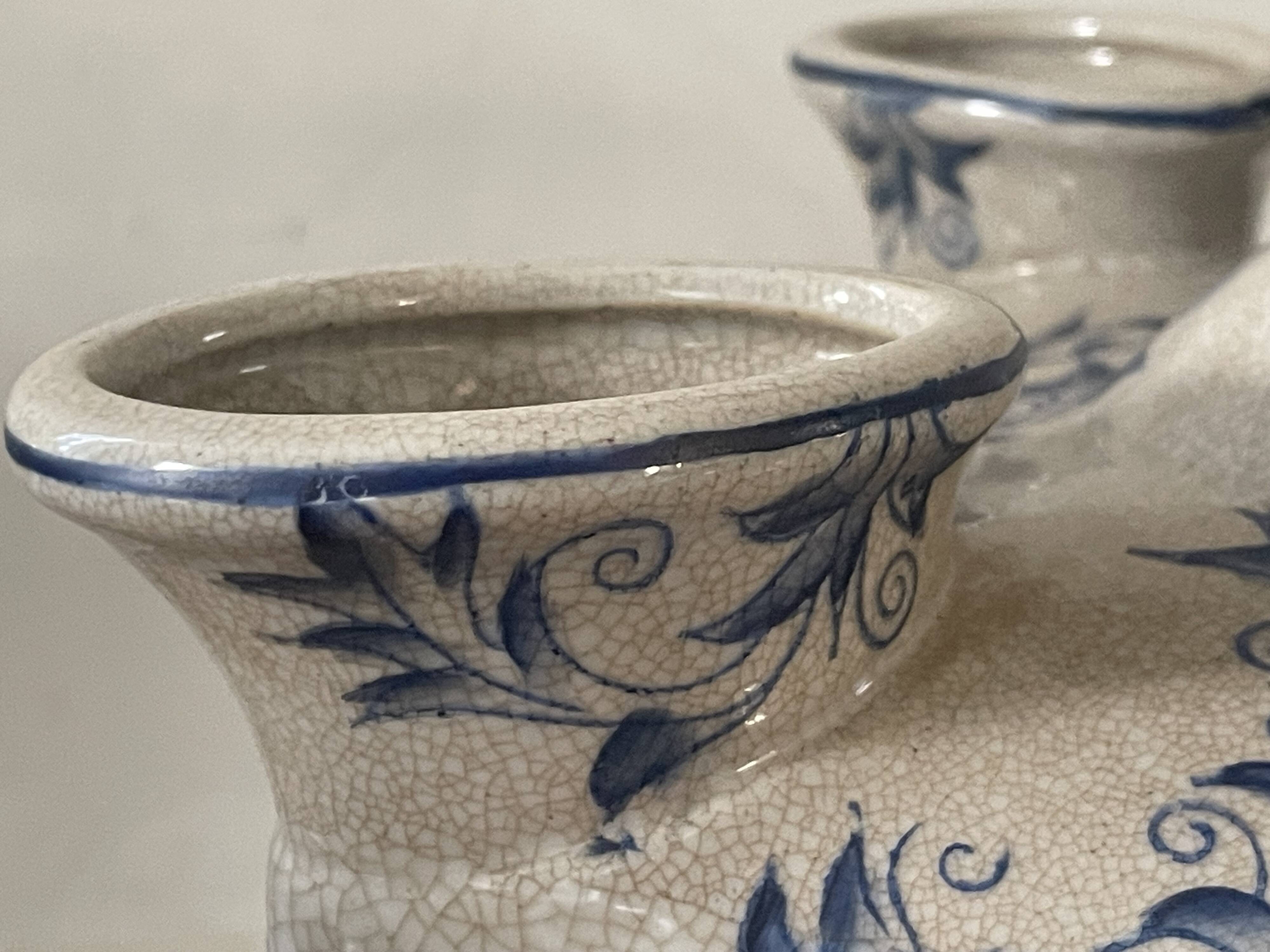 Cracked ceramic tulip vase circa 1980