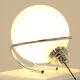 Lampe de table globe en chrome et verre blanc, Italie, années 1970