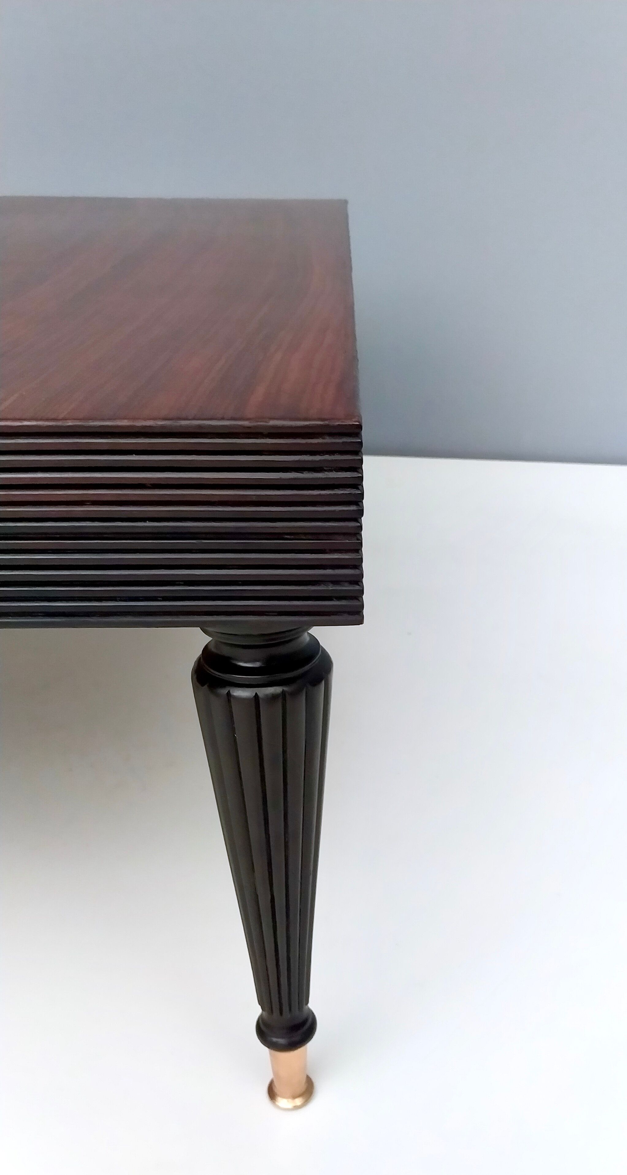 Vintage square black walnut coffee table