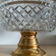Vintage crystal and brass footed bowl